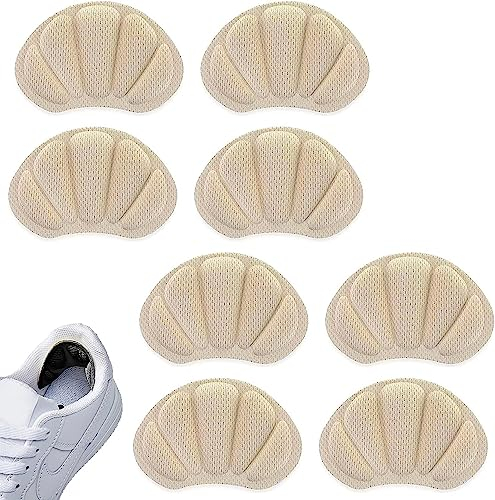 4 Pairs Coussinets de Talon, Protecteur de Soins des Pieds, Éponge Auto-Adhésif Protege Talon Chaussure, pour Empêche Frottements Ampoules Chaussures Grandes,Ajustement et Confort(Beige)