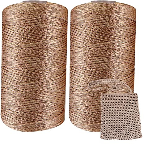 2 Pezzi di Filo Sottile di Cotone ghiacciato, Filo di Cotone all'Uncinetto in Nylon, Cordino macramè per Appendiabiti Fatti a Mano, da Appendere alla Parete, Artigianato, Borsa per Cappelli, Scarpe