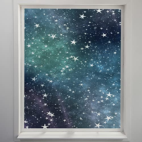 Fensterfolie Grüner Stern Blau Sichtschutzfolie Fenster Klebstofffrei Fensterfolie Blickdicht Milchglasfolie Selbstklebend Fenster Selbsthaftend Folie Fenster Sichtschutz 45x200cm