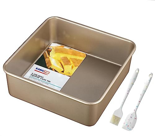 KANGXW Baking Pan,Heavy-duty Carbon Steel 9in Square Thickened and Durable Bakeware Tray, Non-stick Cake Pans, Baking Pan For Oven(9''x9'' Square cake pan)
