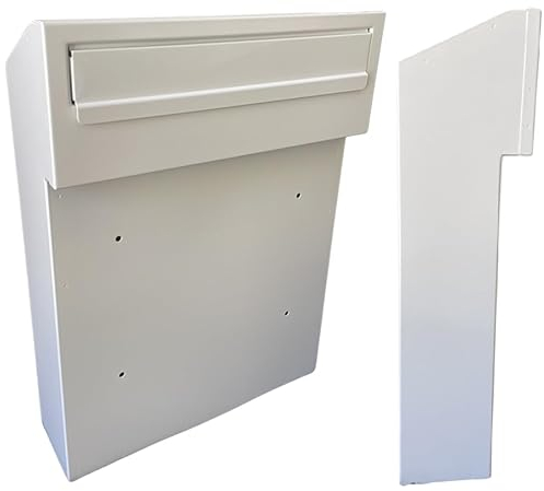 HUW - Doppelseitiger Briefkasten für Zaun - Briefkasten - Mailbox - Korrespondenzformat C4 - Korrosionsbeständigkeit - Witterungseinflüsse - Schloss - 2 Schlüssel - Durchwurfbriefkasten - Schwarz