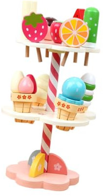 TOYANDONA 1 Satz Tisch Spielzeug Anzüge Für Kinder Essensspielzubehör Eisturm Spielzeug Eiswagen Spielzeug Holzspielzeug Spielzeug Für Kleinkinder Kinderspielzeug Cecilia Hölzern
