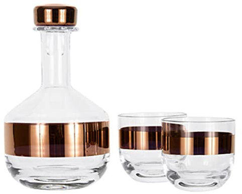 QTANZIQI Juego de decantador de Whisky de Cristal con 2 Vasos, decantador de Whisky de Lujo de 42 onzas, Vasos de Whisky soplados a Mano de 12 onzas, Regalos de cumpleaños de Aniversario, Regalos