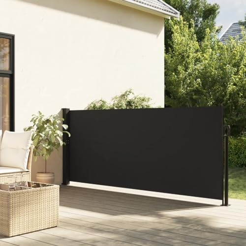 JUDYY Seitenmarkise Ausziehbar Schwarz 140x500 cm, Balkon Markise, Sonnenschutz, Balkon überdachung, Sonnenmarkise, Terrassen-markisen - 4004414
