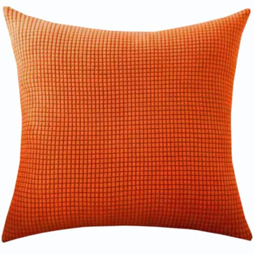Stretch Kissenbezug 80x80 40x80 Sofa Kissenbezüge 90x90,Kord Zierkissenbezug Dekokissen Sofakissen Bezug Groß Kissenhülle Dekorative Weiche Zierkissenbezüge Kissen Bezug(Orange,80x80 cm (1pc))