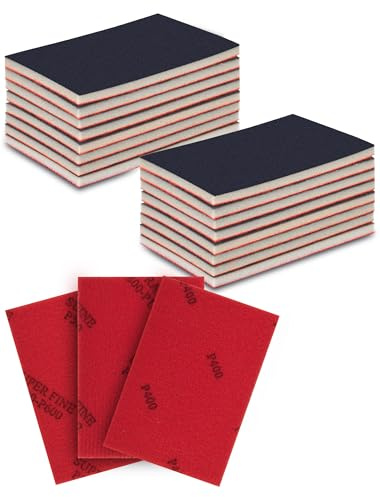100x70mm Flock-Schleifvlies Set (400-1000 Körnung) – 18 Stück Polierschwämme für Auto & Holz | Nass-/Trockenschleifen | Hand- & Maschinennutzung | Flexibel für Konturenschliff