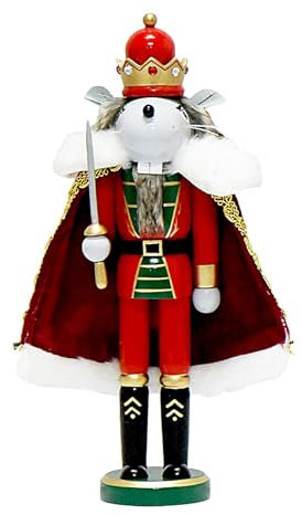 Christmas Nutcracker | Wooden Christmas mousee King Nutcracker Soldier | Classic Ra.t King Traditional Tree Partyy Decoration Ornament | Nutcracker Soldier Figurine Display for Christmas Decor