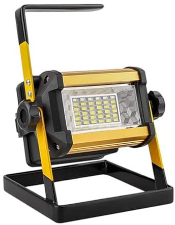 MQDLJSE Foco LED para Exteriores, Recargable, portátil, 36 LED, Foco de Trabajo, lámpara de Camping, Linterna, proyector Recargable con batería 18650, Foco superbrillante (50 W sin batería