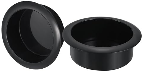 sourcing map Lot de 2 gobelets en plastique - 3,5 x 10,8 cm - Pour canapé, bateau, voiture - Noir