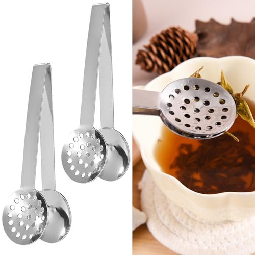 2 pinze per spremere bustine da tè, in acciaio inox, per bustine di tè, antiscivolo, da cucina o da cucina, per spremere bustine di tè