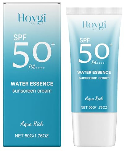 Sunscreen SPF 50+,50g Crema Solar SPF 50,Hyaluronic Acid Watery Sun Crema,Protector Solar 50 SPF, Facial,No Grasa,Protección UV,para Todo Tipo de Piel (50 g)