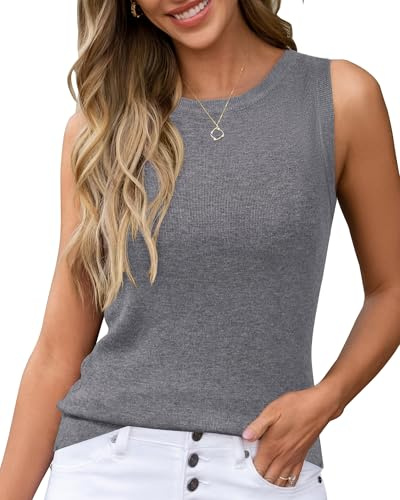 Arach&Cloz Women's Wool Blend Sleeveless All Season Business Casual Tank | Soft Breathable Stretchy lightweight Sleeveless Business Casual Work Outfit Spring Summer Fall Clothes Wear 2026