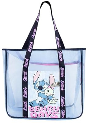 Disney Stitch Bolso de Playa, Bolsa de Viaje, Bolsa de Compras, Bolso de Hombro Transparente, Regalo para Mujer y Adolescentes