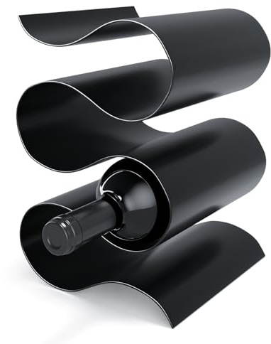 Anterrific Schwarzes Weinregal, modernes Metall-Weinregal für den Innenschrank, minimalistischer Kleiner Weinhalter, Tischplatte, Weinständer für 5 Flaschen, Weinaufbewahrung, Organizer, Zuhause