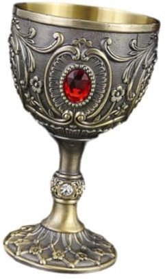 SiaBiced Cáliz Pequeño para Agua, Diseño Retro, Ideal para Vino Y Cócteles, Gris, Individual