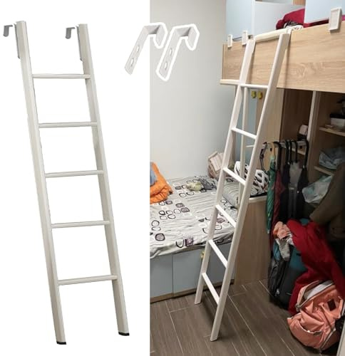 Scaletta di ricambio per letto a castello con ganci, regolabile, salvaspazio, per letti singoli e camper, facile accesso a pavimento