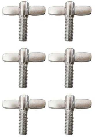 6 Stück Beckenständer Flügelmuttern Schrauben 20 mm Metall für Schlagzeug-Set Drummer Snare Drum