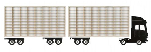 ART TWIST HOME ArtTwist 2X Modellauto Vitrine | Hot Wheels Aufbewahrung zu 160 Fächen | Sammlervitrine Hängend 78,5cm x 40cm x 4cm | Setzkasten Holz für Wanddeko und Organisation (LKW 002CP)