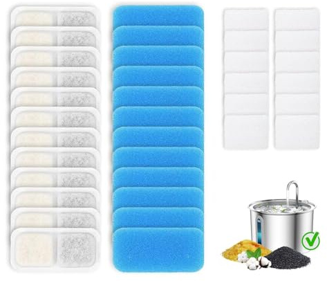 12-pack kattfontänfilter kompatibelt med Oneisall PWF-001 2L/67ozCat Water Fountain, förfiltrerade svampar