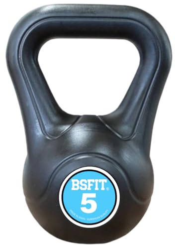BSFIT Pesa russo. pesa kettlebell in calcestruzzo con manico ergonomico. Manubrio Kettlebell per allenamento muscolare a casa e palestra. Dumbbell (5 KG)