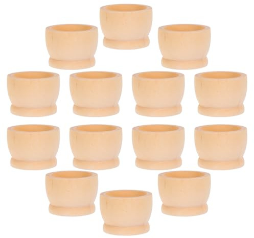 ARTSEWPLY 20 Pieces Wooden Egg Cups 4x5cm Natural Color Easter Egg Holders DIY Spring Party Favors