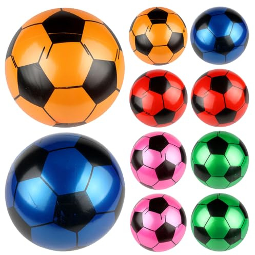 CVUTOVO 10 Mini balones de fútbol Coloridos para niños, balón Inflable de fútbol de 22 cm para Juegos Deportivos, Pelotas de Juguete para niños pequeños, Recuerdo para Fiestas temáticas de Playa y