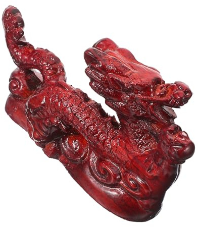 COHEALI Rot Lackierte Holz Drachenfigur als Tischdeko für Büro und Zuhause