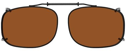 Eyekepper Large Clip On Sunglasses With Spring Draw Bar Polarized Brown Lens 57x39MM