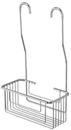 Croydex Shower Caddy Hanging Shower Storage - Hook Over Riser Rail with No Drilling Required, Space Saving Bathroom Storage Solution, Rust Free - 12.5x25x44cm