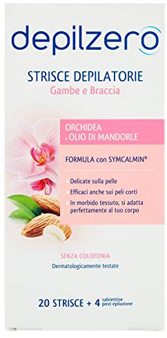 Depilzero Strisce Depilatorie per Gambe e Braccia, 20 Pezzi