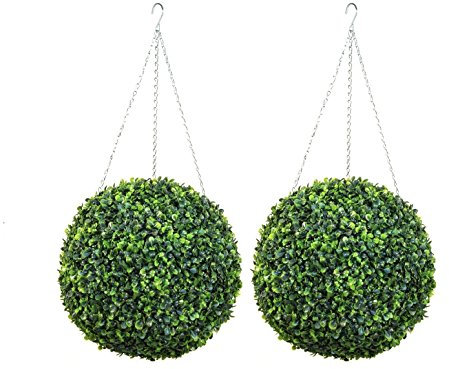 Primrose Pair Of 28cm Artificial Boxwood Topiary Balls Bush Sphere