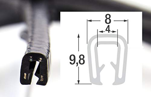SMI-Kantenschutzprofil SP2-3S – Klemmprofil aus Silikon mit Drahtklemmband, Klemmbereich 2–3 mm, schwarz – einfache Montage, selbstklemmend ohne Kleber (1 m)
