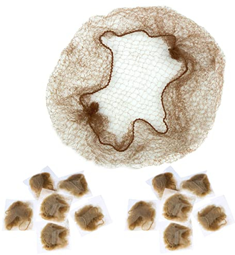 NATUCE 30 Pezzi Retina per Capelli, Reti per Capelli, Retine per Capelli Invisibili Elastico Bordo Maglia per Balletto, Danza, Infermiera e Così via - Marrone (Caffè)