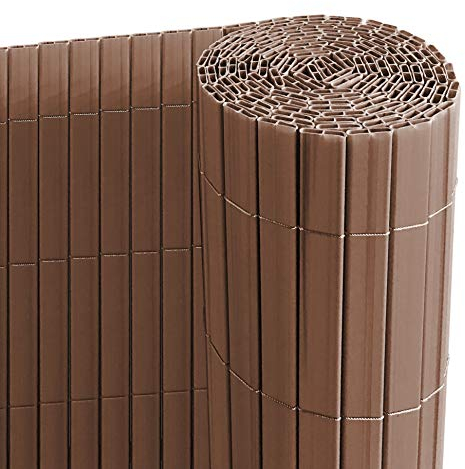 Ribelli PVC Brise-Vue pour Terrasse Balcon Jardin Clôture Pare-Soleil Coupe-Vent, Couleur:Brun, Articles:Tapis de Protection de la Vie privée en PVC, Dimension:90 x 500 cm