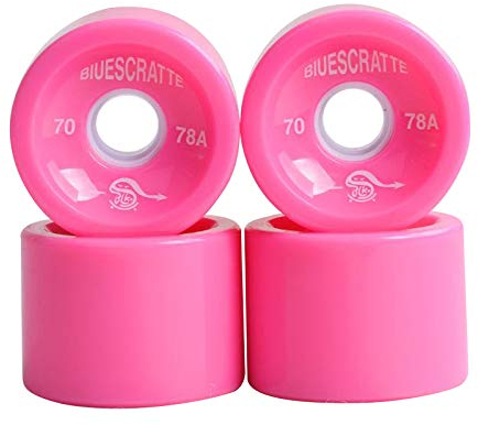 Perfeclan 4pcs/Pack 70mm Longboard Ersatz Skateboard 78A Härte Cruising Wheel ABEC 9 Lager Außenhülle, Rosa
