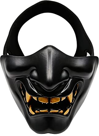 NC Demi-Masque Kabuki Samurai Prajna Ghost Demi-Masque d'halloween Airsoft pour CS War Game