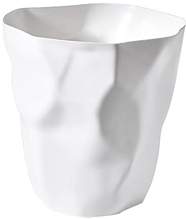 Ailler Cestino per la carta in plastica, per l'ufficio e camera da letto irregolare ecologico (bianco)