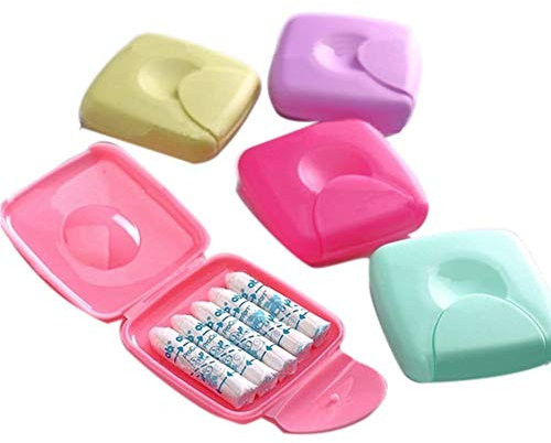 bopely Tampong sanitära väskor, tampong förvaringsväska 1 st sanitära tamponger påse bärbar feminin väska för kvinnor damer flickor slumpmässig färg