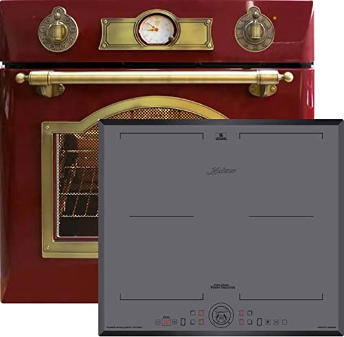 Kaiser Herd Set EH 6355 RotEm + KCT 6730 FIG, Elektro Backofenset, Autark, 79L, Einbau Backofen, 8 Funktionen+Einbau Induktions Kochfeld 60 cm, Grau, QuickHeat, 4 Kochzonen, FreeZone