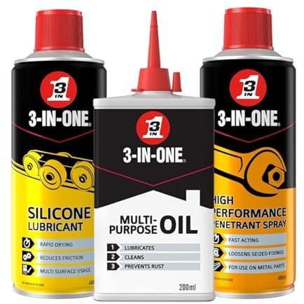 3-IN-ONE Home Bundle - Multipurpose Drip Oil, Silicone Lubricant Spray and Penetrant Spray