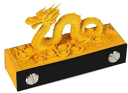 SIWEME 3D Notepad Mini Twelve Zodiac Animal 3D Memo Pads Block Notes 3D Art Paper Carved Sticky Notes New Year Gift,Dragon