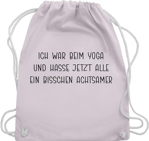 Turnbeutel Rucksack - Taschen - Ich war beim Yoga und hasse jetzt alle ein bisschen achtsamer - Unisize - Pastell Rosa - yoga-tasche joga tasche baumwolle mandala meditation geschenke fans für