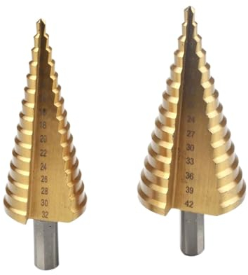 1 Stücke 4-32 4-42 Mm HSS Beschichtete Stufenbohrer Bohren Elektrowerkzeuge Metall Hochgeschwindigkeitsstahl Holz Lochschneider Stufenkegelbohrer (Color : 4-42mm)