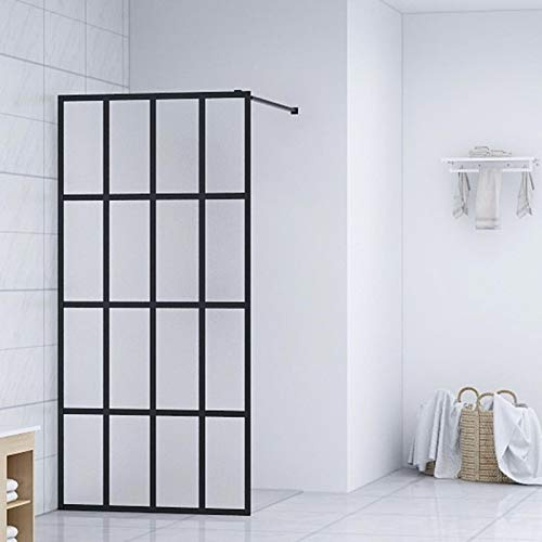 BAZZI Duschwand Glas duschwand für dusche duschglaswand Duschwand Walk in Dusche Duschabtrennung Begehbare Dusche Duschtrennwand ESG Glas Glaswand-Frosted white-90 x 195 cm