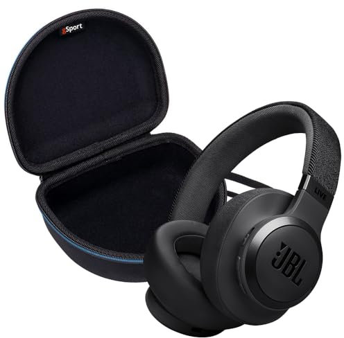 JBL Live 770NC Wireless Over Ear Noise Cancelling Headphone Bundle with gSport EVA Case (Black)