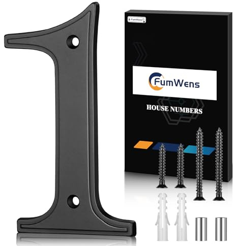 FumWens 5 Inch House Numbers, Black Large Modern House Numbers for Outside