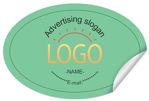 Aufkleber Selbst Gestalten - TESFANS 100 Stk Sticker Personalisiert für Geschäftslogo, Kleinunternehmen, Eigenwerbung, Aufkleber Personalisiert mit Mehreren Formen und Größen, Einfach zu verwenden