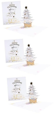HOODANCOS 3stücke Weihnachtsbaum Grußkarte Festliche Weihnachtskarte Mit Klassischem Design Für Herzliche Weihnachtswünsche Und Stimmungsvolle Feiern