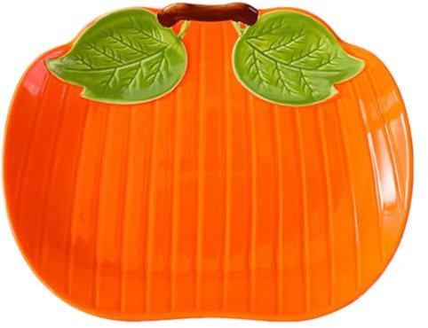 Cabilock Bandeja De Cerámica Forma De Calabaza Vajilla para para Sopa y Postres