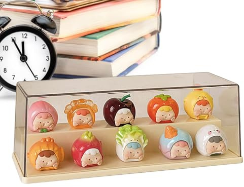 Klare Vitrine für Figuren, kleine Figuren-Displaybox, klare Vitrine für Miniaturfiguren, staubdichte Vitrinen-Vitrinen für Sammlerstücke